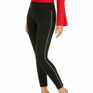 NWT! INC Black Shine Tuxedo Rhinestone Leggings